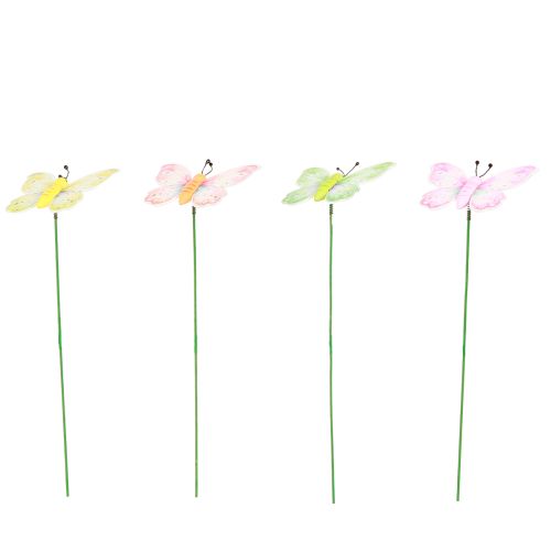 Prodotto Spina fiore farfalla rosa verde arancione 8x5,5 cm 16 pz