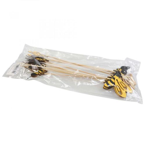 Floristik24 Spina fiore ape deco plug legno decorazione ape 7cm 12pz