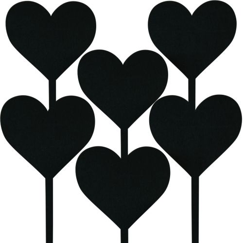 Floristik24 Spina fiore spina decorativa cuore spina cuore in legno 9 cm 6 pz