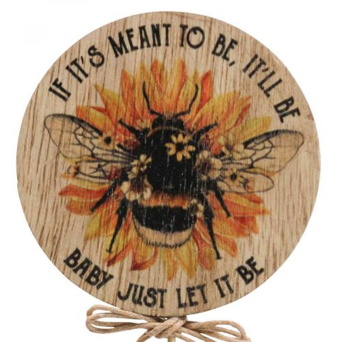 Prodotto Spina fiore spina decorativa ape in legno con scritta 7x27,5cm 12 pezzi