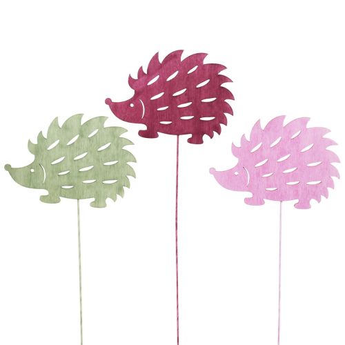 Floristik24 Spina fiore Spina decorativa in legno decorazione riccio colore 10x7 cm 18 pz