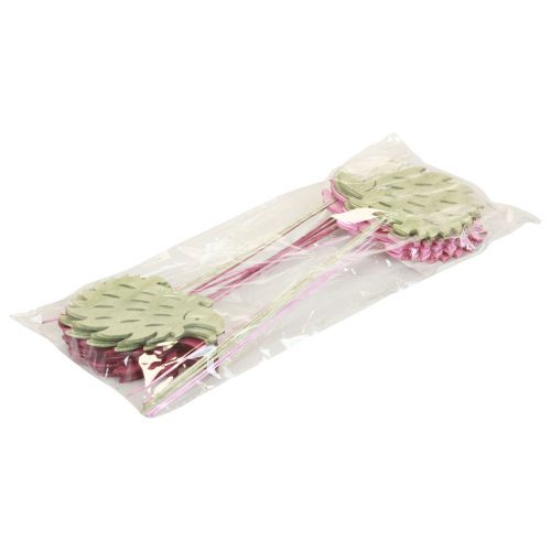 Floristik24 Spina fiore Spina decorativa in legno decorazione riccio colore 10x7 cm 18 pz