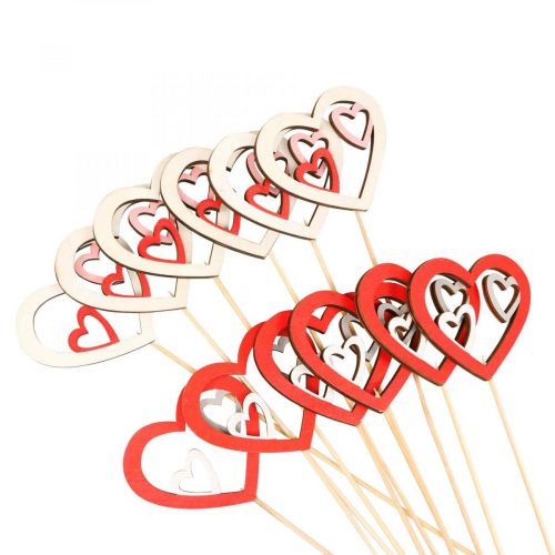 Tappi per fiori Tappi decorativi per San Valentino cuore rosso 7 cm 12 pezzi