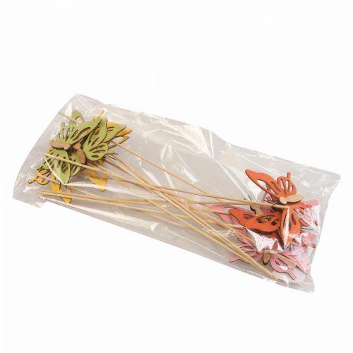 Prodotto Spina fiore farfalla deco legno colorato 8,5 cm 12 pezzi