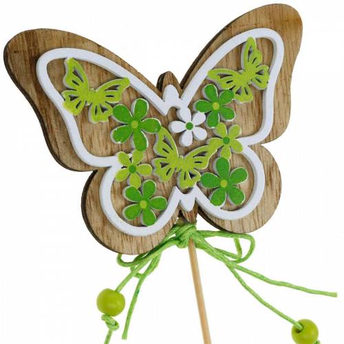 Floristik24 Fiore bastone farfalla legno decorazione primaverile su bastone 12pz
