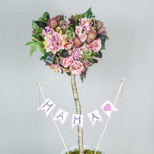 Floristik24 Bouquet dalia e protea, fiori di seta, decoro estivo L25cm