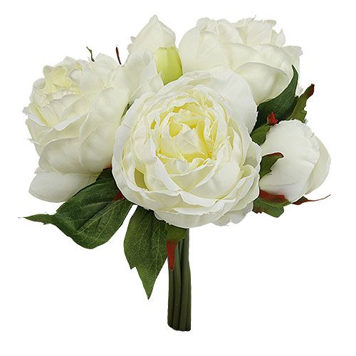 Floristik24 Bouquet di peonie bianche L30cm