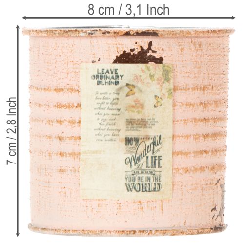 Prodotto Vaso decorativo per fiori, barattolo in metallo color salmone, porta erbe aromatiche Ø8cm H7.5cm