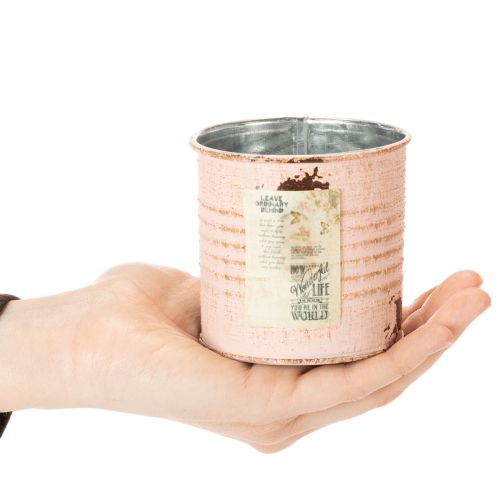 Prodotto Vaso decorativo per fiori, barattolo in metallo color salmone, porta erbe aromatiche Ø8cm H7.5cm