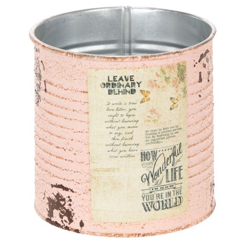 Floristik24 Vaso da fiori decorativo in metallo color salmone, decorazione estiva Ø11cm H10.5cm