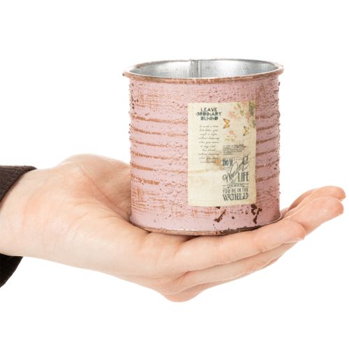 Prodotto Vaso da fiori decorativo rotondo in metallo anticato, per rose, Ø8cm H7.5cm