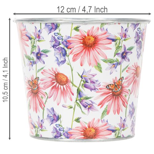 Prodotto Vaso da fiori, decorazione primaverile, fioriera, in metallo, Ø12cm, H10.5cm