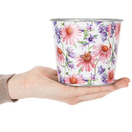 Prodotto Vaso da fiori, decorazione primaverile, fioriera, in metallo, Ø12cm, H10.5cm