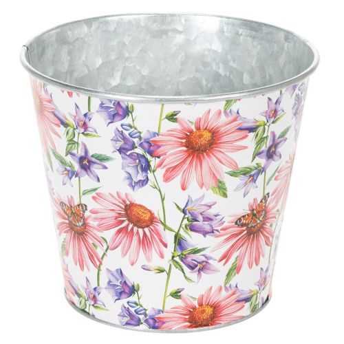 Floristik24 Vaso da fiori, decorazione primaverile, fioriera, in metallo, Ø14cm H12.5cm