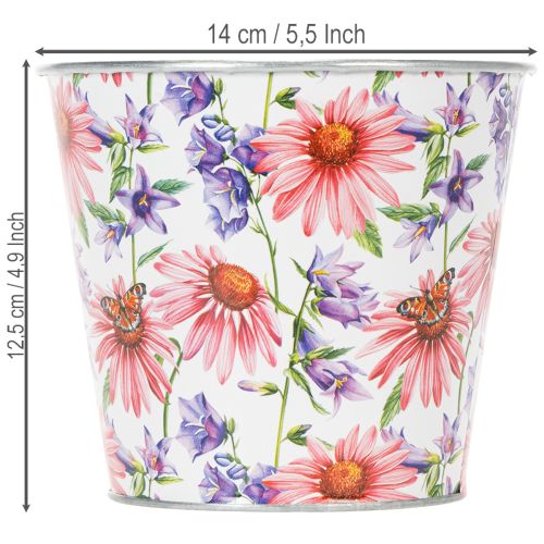Prodotto Vaso da fiori, decorazione primaverile, fioriera, in metallo, Ø14cm H12.5cm