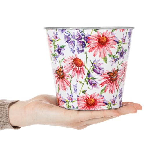 Prodotto Vaso da fiori, decorazione primaverile, fioriera, in metallo, Ø14cm H12.5cm