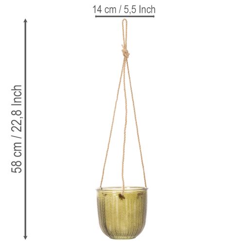 Vaso da fiori/lanterna sospesa in vetro, viola/verde, 14 cm, 2 pezzi | Floristik24.it