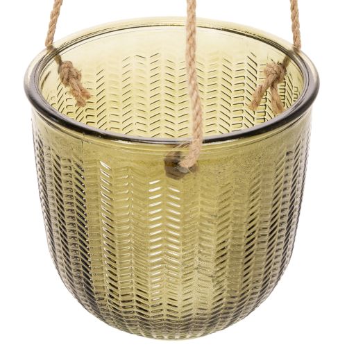 Vaso da fiori/lanterna sospesa in vetro, viola/verde, 14 cm, 2 pezzi | Floristik24.it