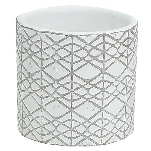 Floristik24 Vaso di fiori grigio con motivo Ø7 cm H6,5 cm 6 pezzi
