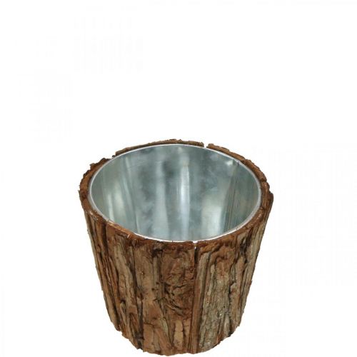 Floristik24 Fioriera, vaso da fiori alto, decoro corteccia d&#39;albero Ø14cm H12.5cm