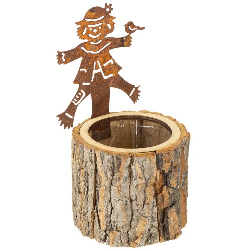 Floristik24 Vaso da fiori in legno spaventapasseri ruggine H24,5cm