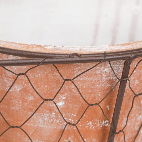 Prodotto Vaso da fiori in ceramica cesto in filo di terracotta marrone L38,5 cm
