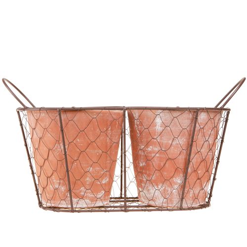 Prodotto Vaso da fiori in ceramica cesto in filo di terracotta marrone L38,5 cm