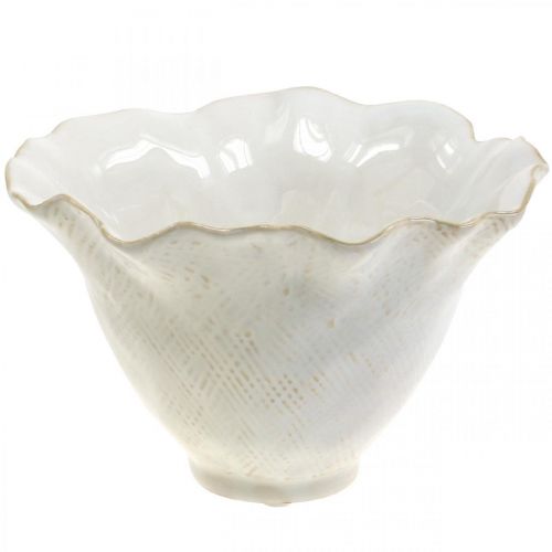 Vaso fioriera fioriera in ceramica vaso fioriera bianco Ø19cm