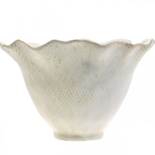 Prodotto Vaso da fiori fioriera in ceramica calice da fiori vaso da fiori bianco Ø19 cm