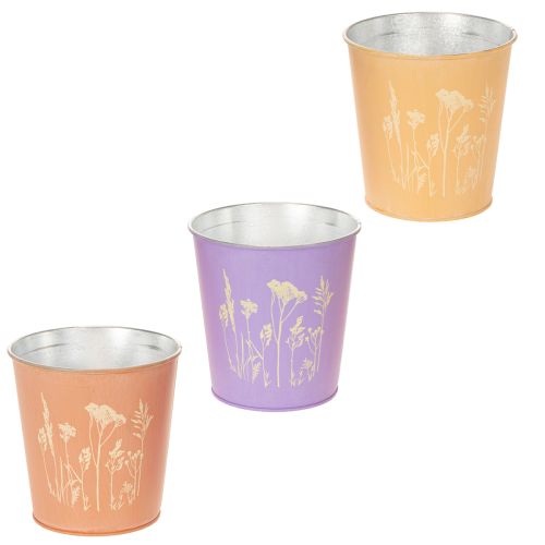 Vaso rotondo color pastello con motivo floreale per piante da interno, 12 cm, 3 pezzi acquistare | Floristik24.it