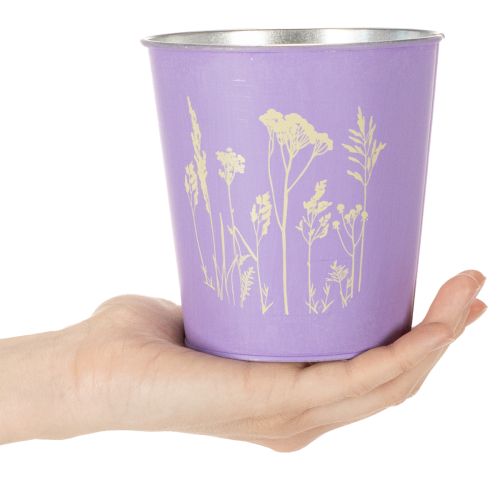Vaso rotondo color pastello con motivo floreale per piante da interno, 12 cm, 3 pezzi | Floristik24.it