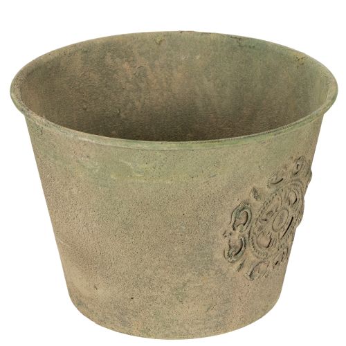 Prodotto Vaso da fiori in metallo, verde, stile vintage, Ø22cm–13.5cm, set da 3