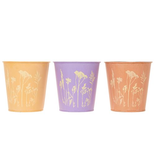 Coprivasi in metallo con motivi floreali pastello 10 cm set 3 pezzi | Floristik24.it
