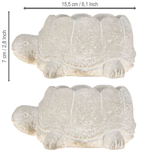 Prodotto Vaso da fiori tartaruga in cemento grigio bianco 15,5 cm 2 pezzi
