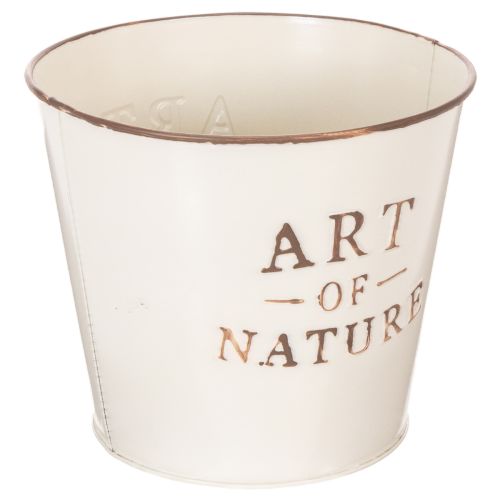 Vaso da fiori in zinco Art of Nature color crema Ø17,5 cm H15 cm | Floristik24.it