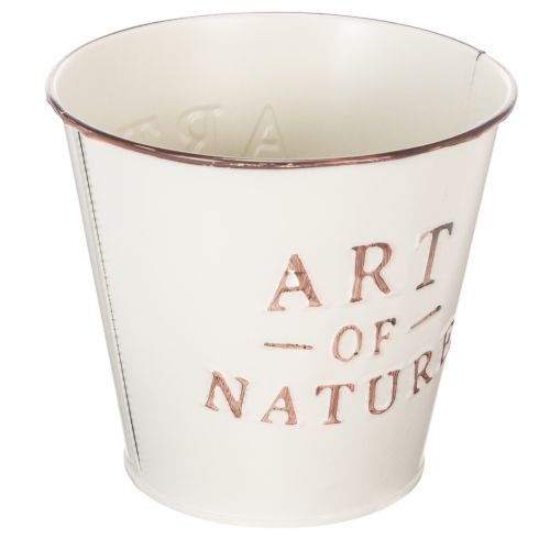Vaso da fiori in zinco, color crema, Ø15cm H13.5cm | Floristik24.it