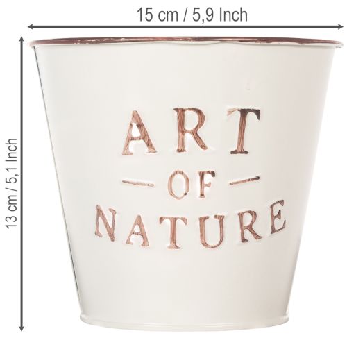 Vaso da fiori in zinco, color crema, Ø15cm H13.5cm | Floristik24.it