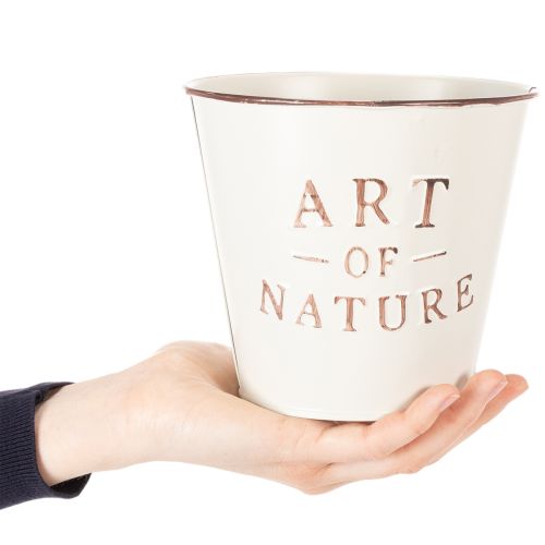 Prodotto Vaso da fiori in zinco, color crema, Ø15cm H13.5cm
