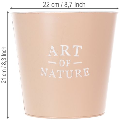 Prodotto Vaso da fiori in zinco, fioriera in metallo, rosa antica, Ø22cm H21cm
