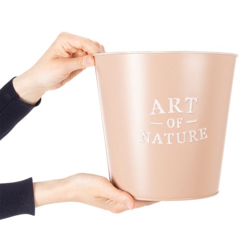 Prodotto Vaso da fiori in zinco, fioriera in metallo, rosa antica, Ø22cm H21cm