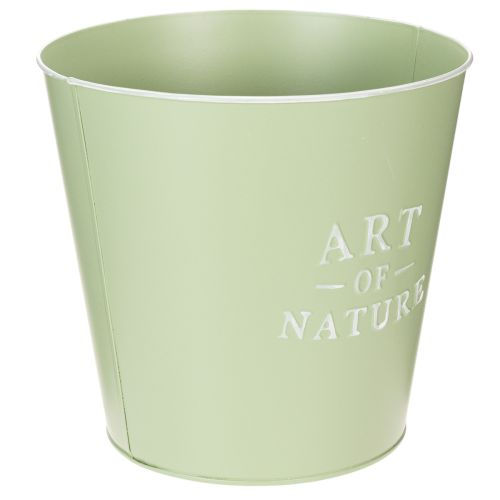 Prodotto Vaso da fiori in zinco, fioriera in metallo, verde menta, Ø22cm, H21cm