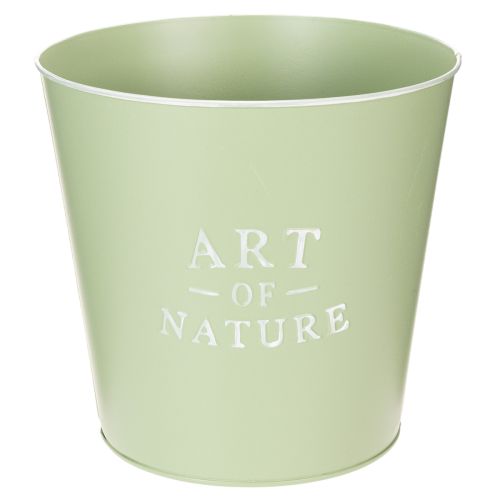 Prodotto Vaso da fiori in zinco, fioriera in metallo, verde menta, Ø22cm, H21cm