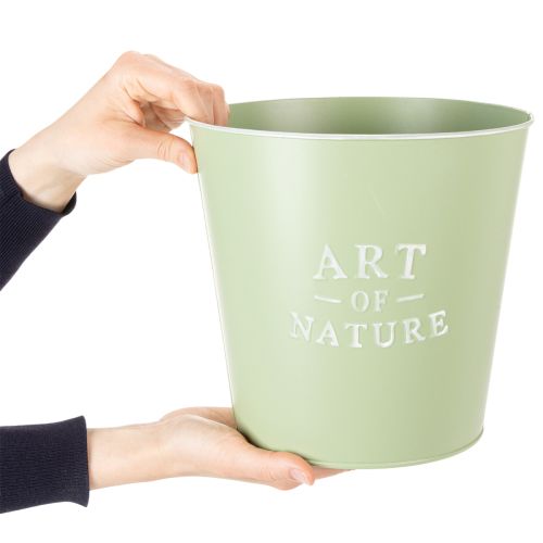 Prodotto Vaso da fiori in zinco, fioriera in metallo, verde menta, Ø22cm, H21cm