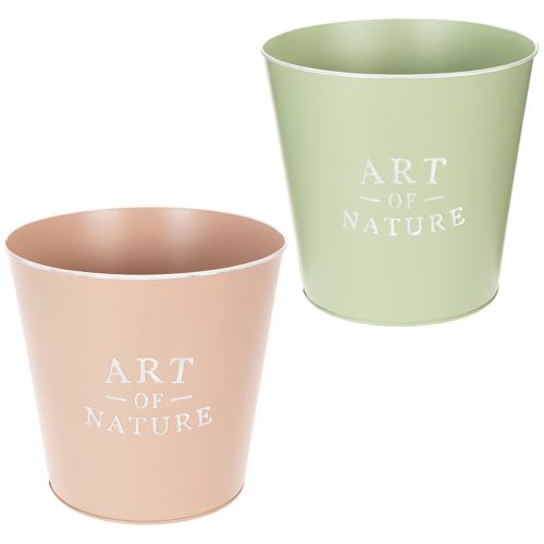 Coprivasi decorativi in metallo pastello 22 cm per piante e fiori (set da 2)