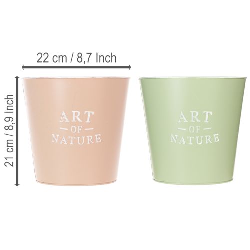Coprivasi decorativi in metallo pastello 22 cm per piante e fiori (set da 2) | Floristik24.it