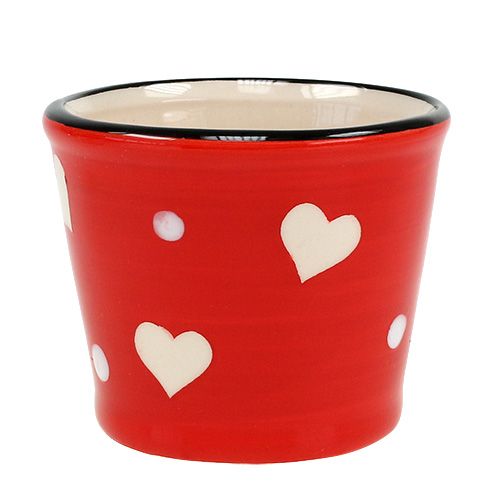 Floristik24 Vaso da fiori con cuori rossi Ø7,5cm H6cm 12 pezzi