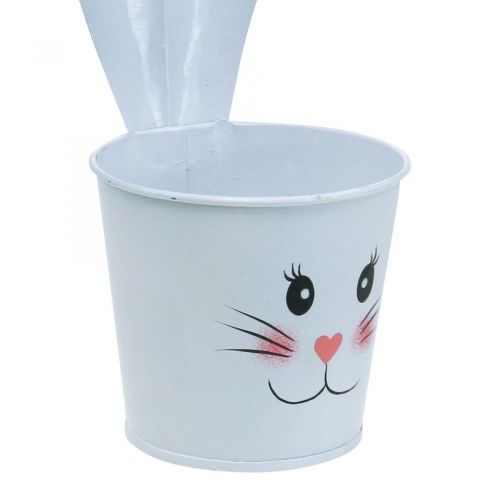 Floristik24 Fioriera coniglio fioriera in metallo bianco decorazione pasquale Ø8cm H20,5cm 4 pezzi