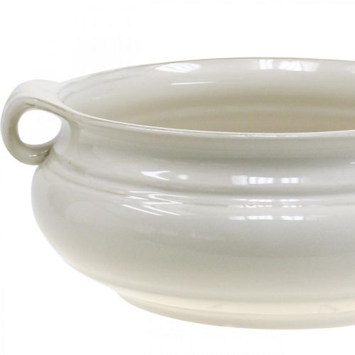 Floristik24 Vaso da fiori con manico cachepot vaso per piante in ceramica bianco Ø26.5cm