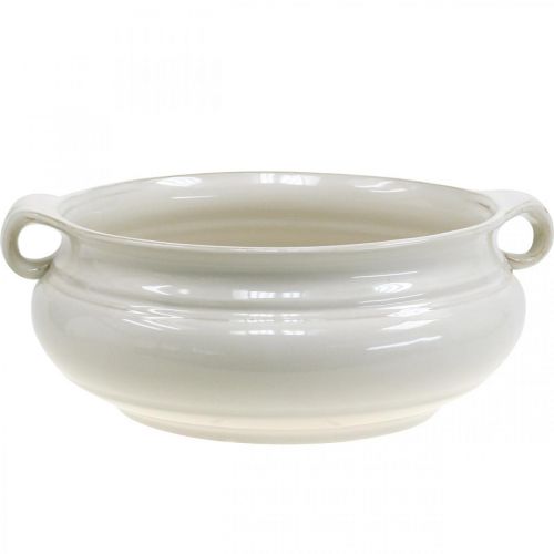 Vaso da fiori con manico cachepot vaso per piante in ceramica bianco Ø26.5cm