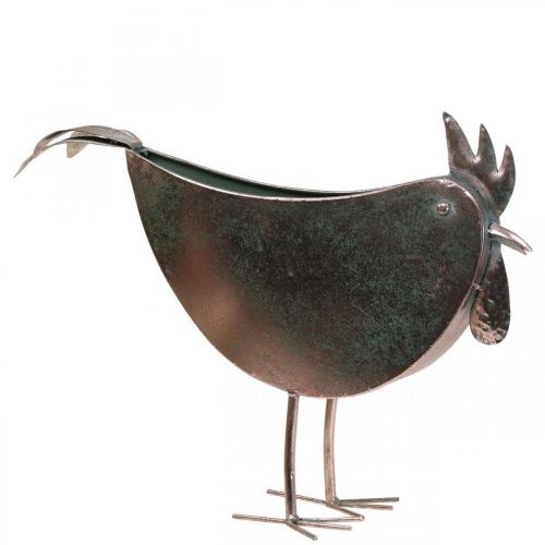 Vaso per fiori Pollo Uccello in metallo Rosé metallizzato 51×16×37cm